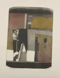 George Baldessin, Assemblage of past images, 1973, coloured etching aquatint and relief no. 25