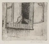 Fred Williams, Feeding the Pigeon, etching 9/10