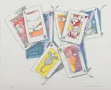 Playing Cards by Charles Blackman, screenprint 60/75, sold Jun 2018