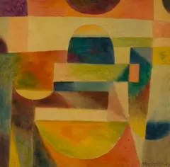 Percy Watson, Abstract Study (Dome and Panel Theme), 1967, watercolour on paper laid on board