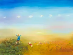 David Boyd, Following the Leader, oil on board