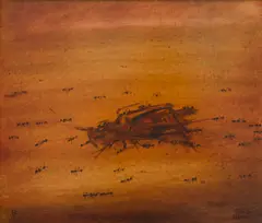 Study with Ants by Pro Hart, 1966, oil on board, sold Jun 2018