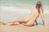 Max Middleton, Watching the Wave, 1994, oil on canvas