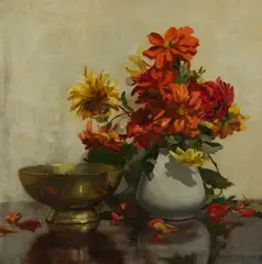 Still Life by Violet McInnes, 1938, oil on canvas, sold Jun 2018