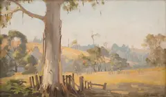 Ernest Buckmaster, Landscape, 1932, oil on masonite