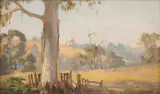 Ernest Buckmaster, Landscape, 1932, oil on masonite