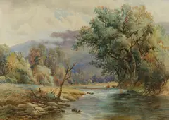 Charles Rolando, The Ovens River, mixed media on paper