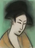 Robert Dickerson, Geisha, pastel on paper