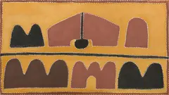 (NaKarra) Dahloo Dahloo by Queenie McKenzie, 1994, natural earth pigments on linen, sold Jun 2018