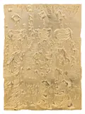Moshe Castel, Jerusalem's Girls, bronze relief gold plated