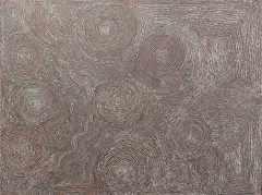 George Ward Tjungarraiyi, Kuninga Dreaming at Kaakuratintja, 2003, acrylic on linen