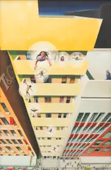 Ivor Francis, Making Angels: 20th Century Style, 1979, oil on canvas on board
