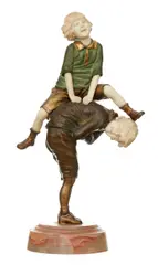 Demetre Chiparus, 'LEAP FROG' IVORY AND BRONZE GROUP FIGURE, CIRCA 1920'S, sculpture