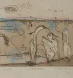 John Olsen, Cormorants, 2005, hand coloured etching S/P