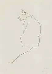 Muriel Miller, Cat, 1980, drypoint etching number 6