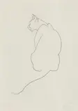 Muriel Miller, Cat, 1980, drypoint etching number 6