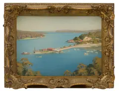 Carl Hampel, (Bay scene), possily The Spit, Sydney, Oil on canvas