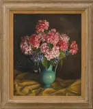 Reshid Bey, Floral study, Oil on board