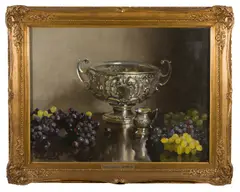 Ernest Buckmaster, Silver and Grapes, oil on canvas
