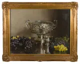 Ernest Buckmaster, Silver and Grapes, oil on canvas
