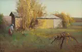 Margaret Benoit, Mrs Natalie Calls Her Cat, oil on board