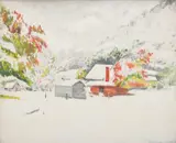 William Frater, Snow at Harrietville, c.1944, oil on board