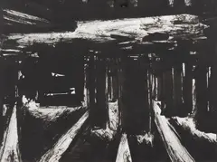 Peter Booth, i) N.Y.C, 1984, ink on paper (3)
