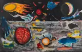 Peter Booth, Drawing (Landscape with Moon)