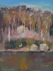 Jamie Boyd, Summers Day at Shoalhaven, oil on board