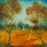 Autumn Tones by Pro Hart, oil on board, sold Mar 2018