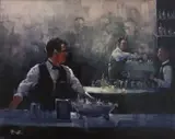 Herman Pekel, Brunetti's Carlton, oil on board