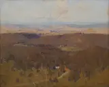 William Dunn Knox, Panorama from Arthur's Seat, Dromana, Victoria, oil on canvas