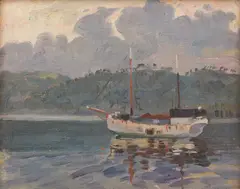 Charles David Jones Bryant, Evening Raboul, oil on canvasboard