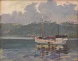 Charles David Jones Bryant, Evening Raboul, oil on canvasboard