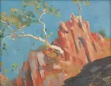 Violet Teague, Rocky Landscape, oil on board