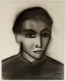 Robert Dickerson, The Bookmaker, charcoal on paper