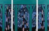 Katherine Hattam, Decorative Landscape, Lorne, gouache on paper, 3 parts