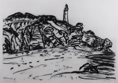 Jan Senbergs, Aireys Inlet, 1992, charcoal on paper