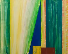 Robert Jacks, Aztec Logo, 1987, oil on linen