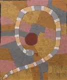 Billy Stockman Tjapaltjarri, Kunyarri Dreaming, 1995, acrylic on linen