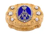 , MARK OF CARL MARTIN WEISHAUPT UND SÖHNE by An Important Diamond Set Enamel And Gold Russian Imperial Presentation Box With Monogram Of Tsar Alexander Ii, sold Dec 2017