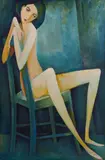 Bill Coleman, Woman Seated, oil on board