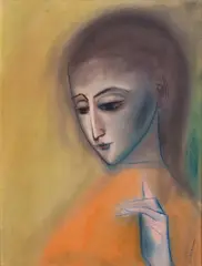 Madonna by Robert Dickerson, pastel on paper laid on board, sold Nov 2017