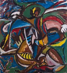 Untitled by David Larwill, 1980, oil on canvas, sold Nov 2017
