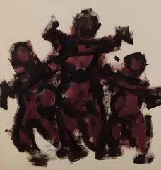 Roger Kemp, Untitled (Figures), ink and gouache on paper