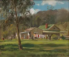 William Dargie, Country Washing Day, oil on board