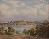 William Bustard, Old Kangaroo Point, Brisbane, 1923, oil on canvasboard
