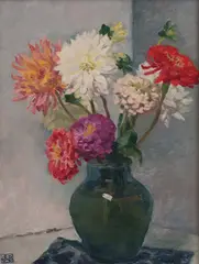 Rupert Bunny, A Vase of Dahlias, oil on canvas