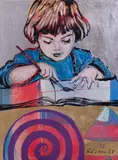 David Bromley, Young Girl, acrylic on canvas