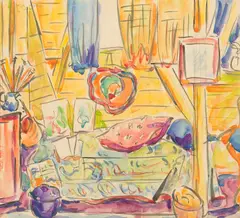 Peggy Crombie, Artist's Studio, watercolour